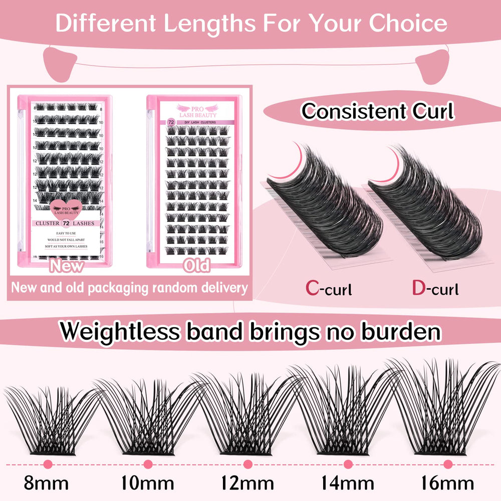 PRO LASHBEAUTY easy-to-pick cluster lashes for simple at-home application.