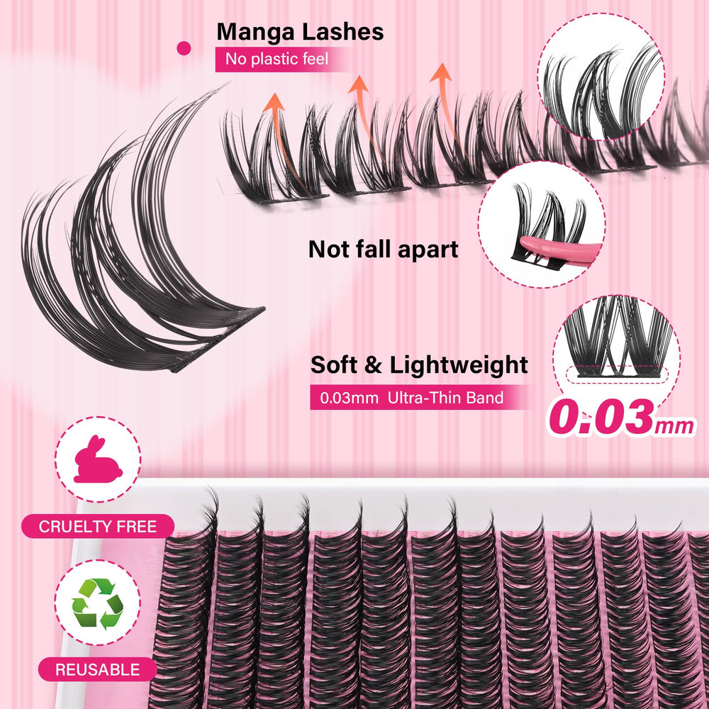 Flora lash clusters in one tray offer mixed lengths for varied looks.