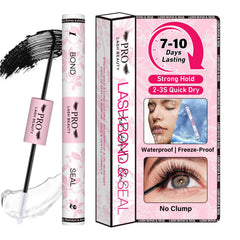 PRO LASHBEAUTY lash cluster glue bottle showing dual bond and seal for long wear