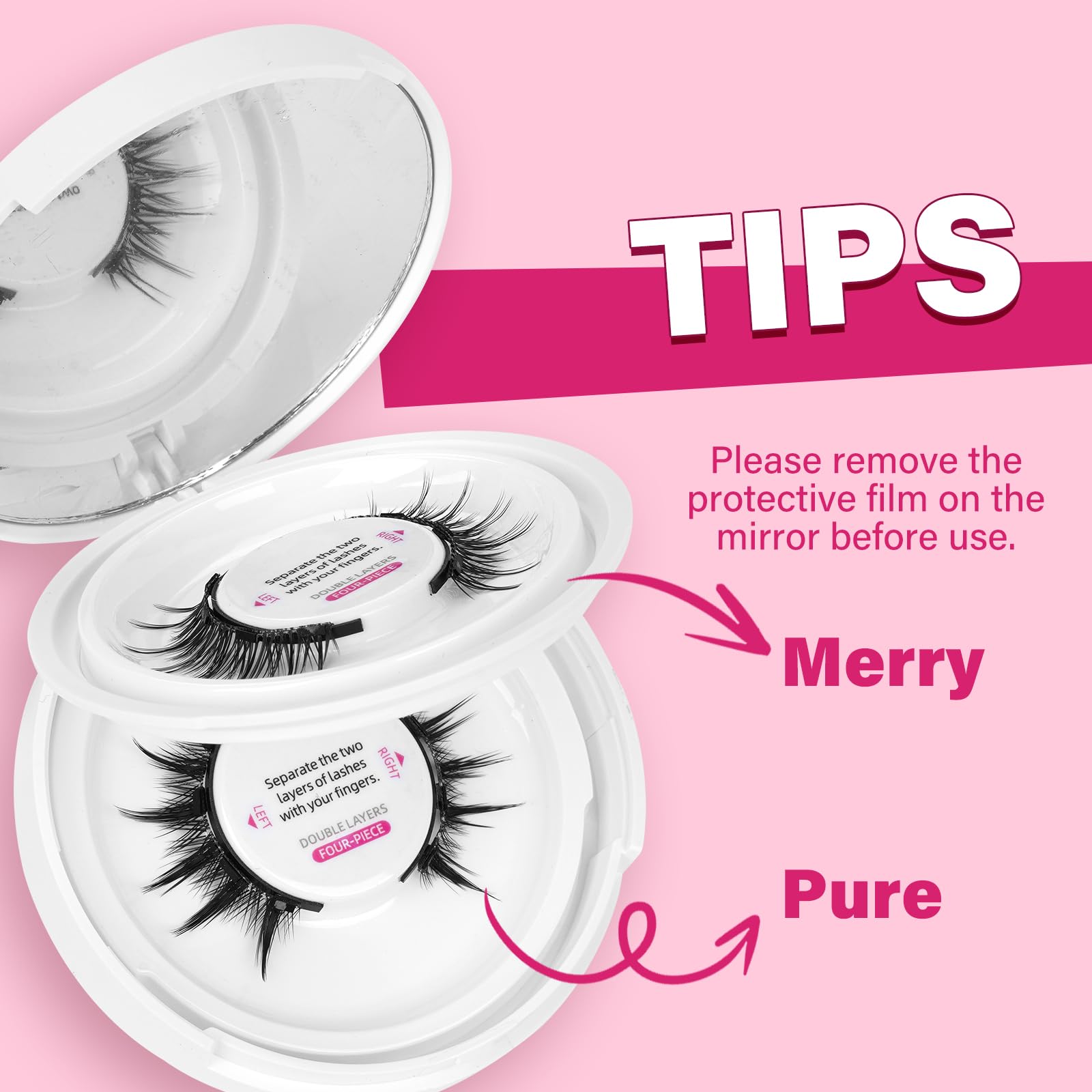 Portable case houses two pairs of PRO LASHBEAUTY lashes for on-the-go.