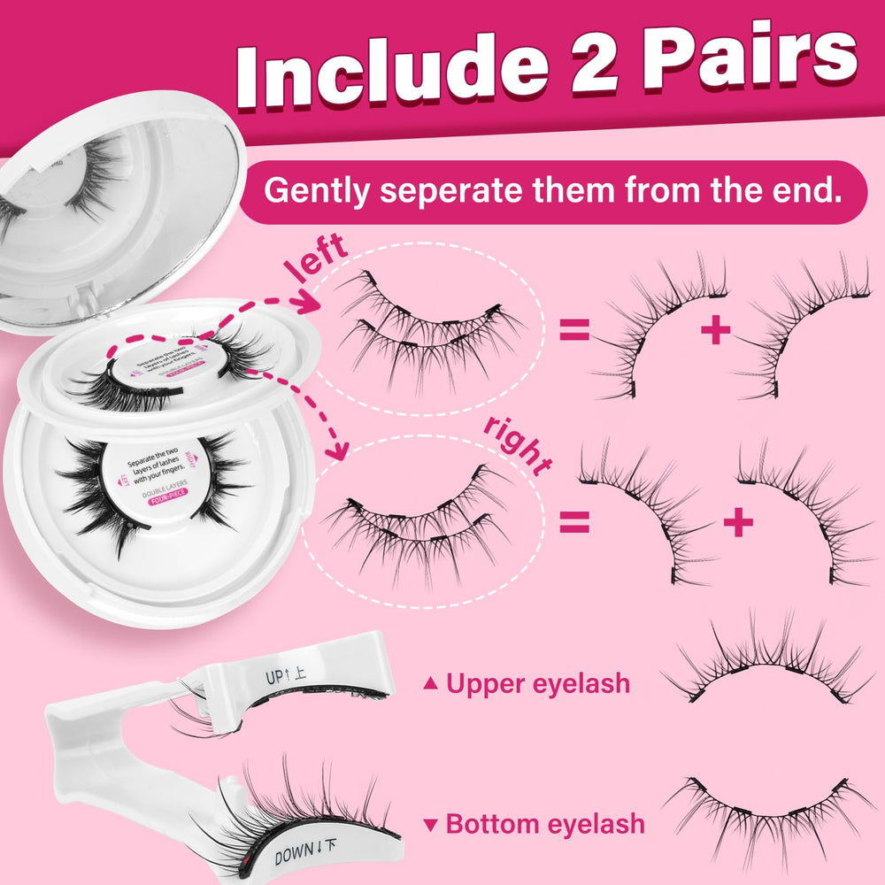 Close-up of PRO LASHBEAUTY lashes showing four magnets for easy, glue-free wear.
