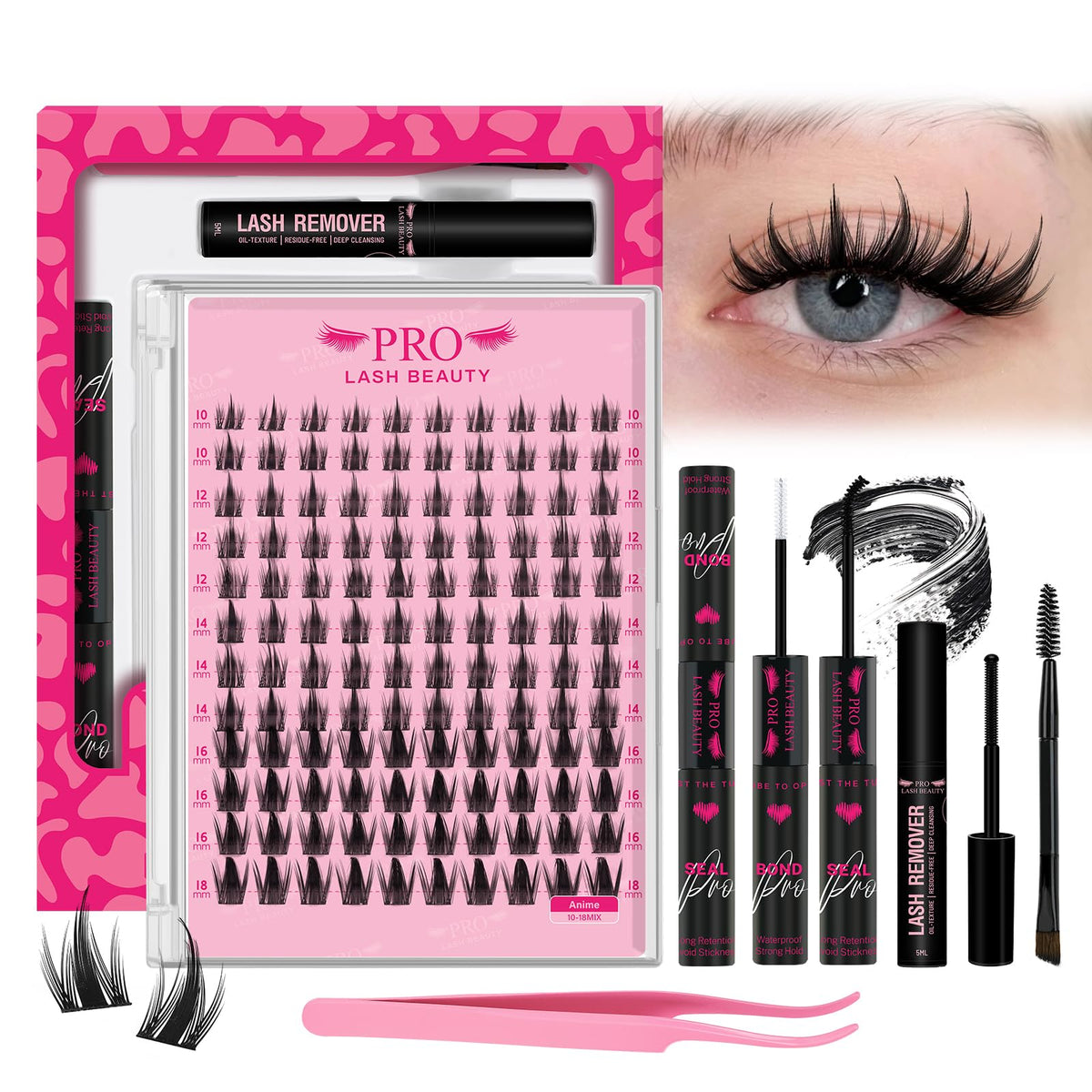PRO LASHBEAUTY Manga lash clusters tray for easy DIY looks