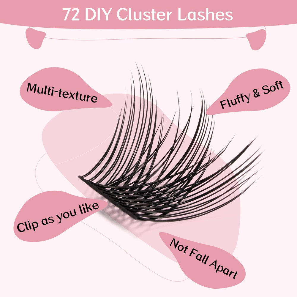 PRO LASHBEAUTY mix-length lashes 8-16mm for customizable day-to-night looks.