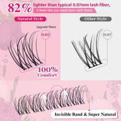PRO LASHBEAUTY ultra-thin band blends seamlessly with natural lashes.