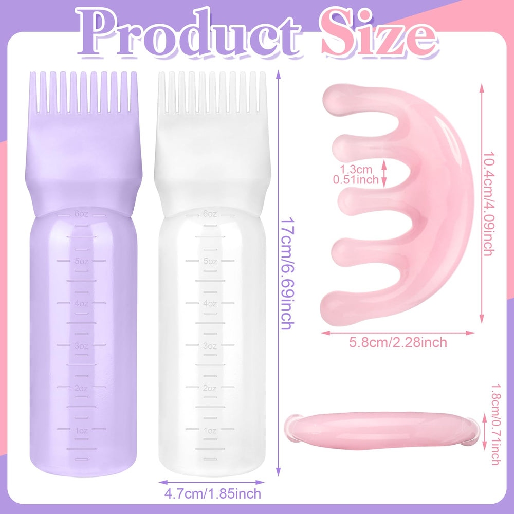 ProSuites pink scalp massage comb helps distribute oil across the scalp.