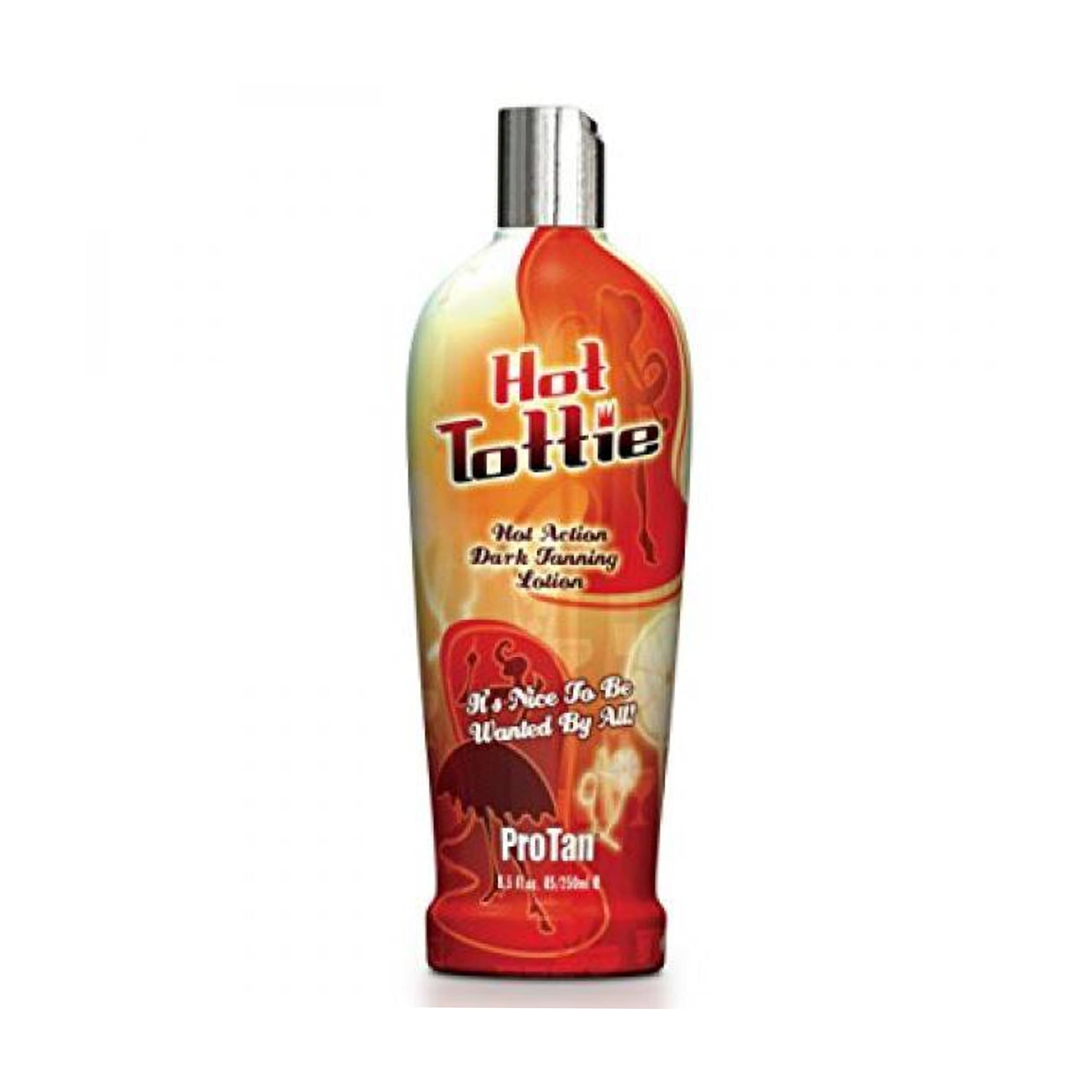 Pro Tan Hot Tottie loción para cama bronceadora, tono profundo sin bronceadores.