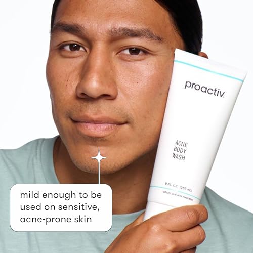 Proactiv acne body wash beads bursting closeup showing gentle skincare action.