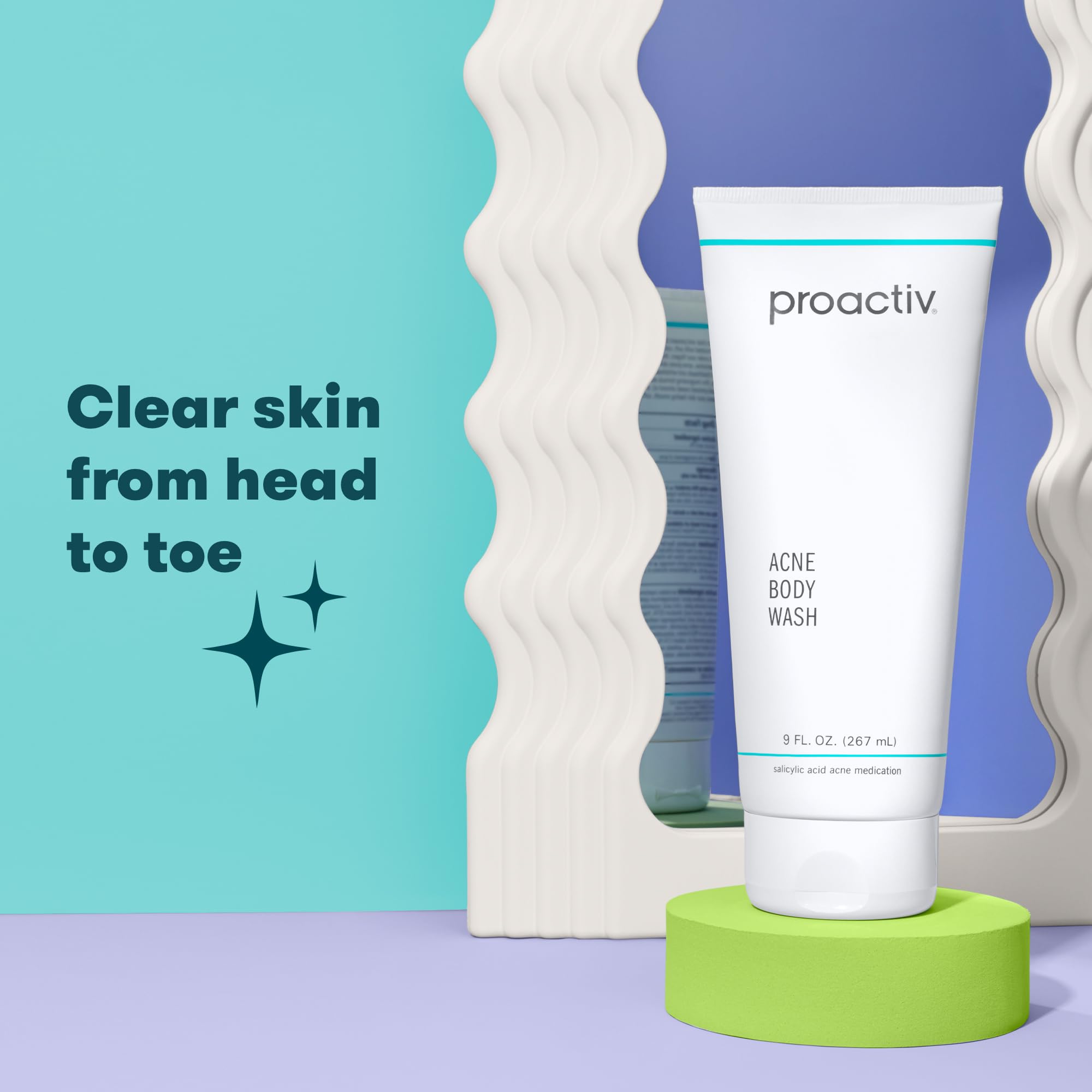 Proactiv acne body wash rich lather forming on skin during rinse.