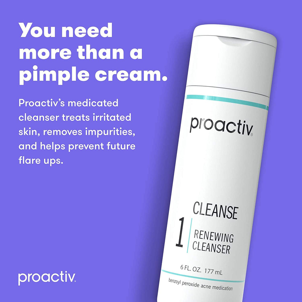 Proactiv benzoyl peroxide dispensing detail emphasizes deep pore penetration.