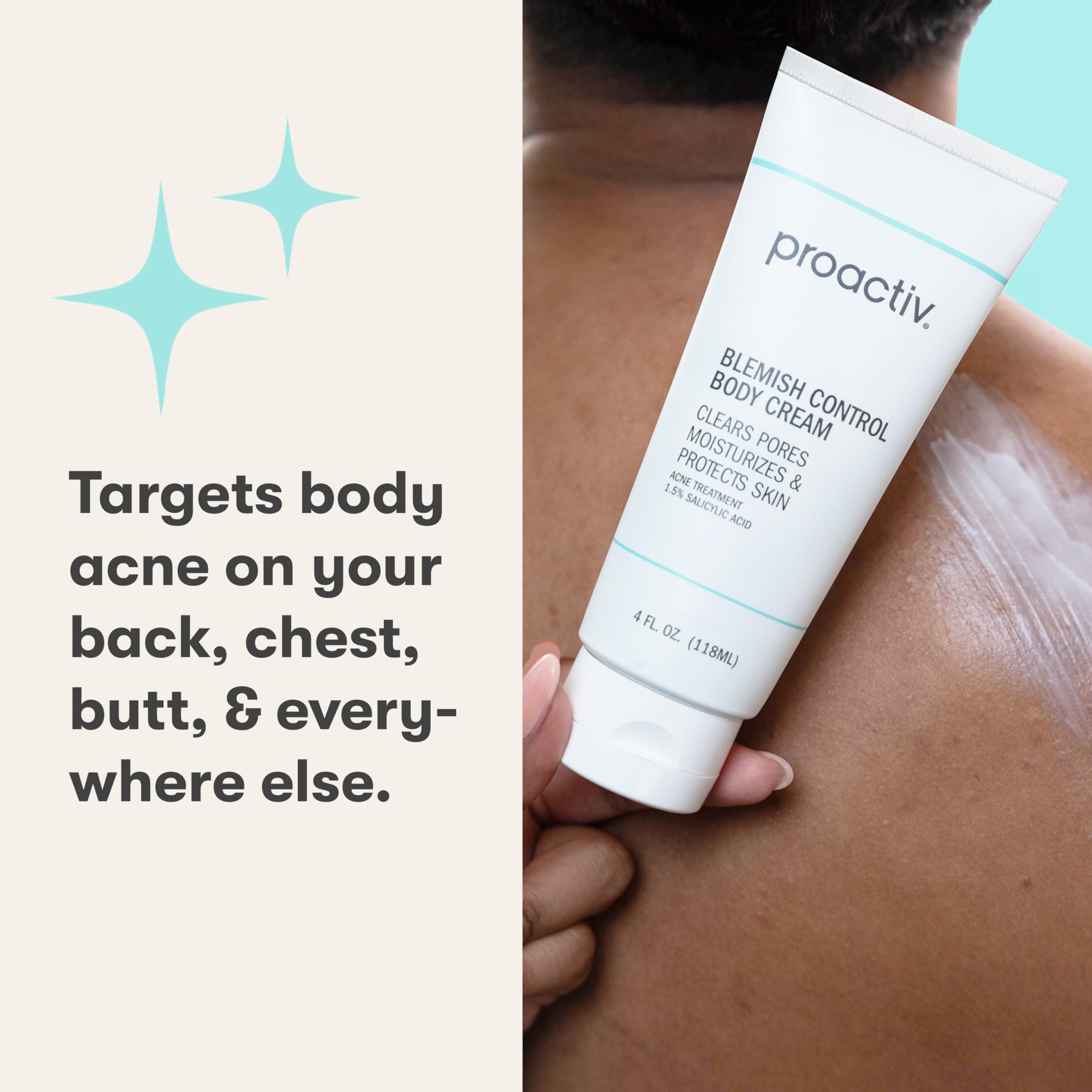 Proactiv crema corporal aplicacion espalda y brazos para uso diario.