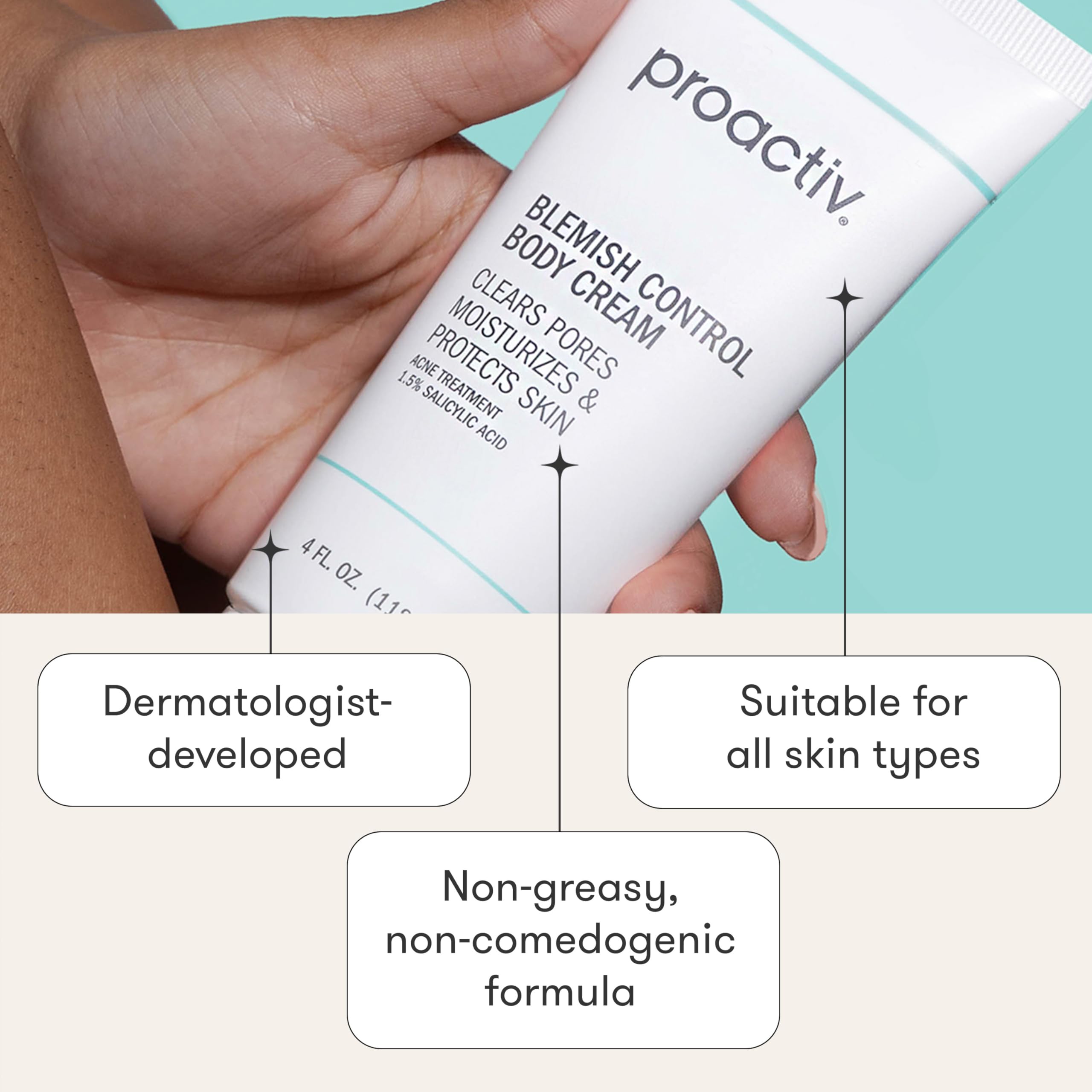 Proactiv con vitamina E, hialuronico y glicerina para hidratacion suave.