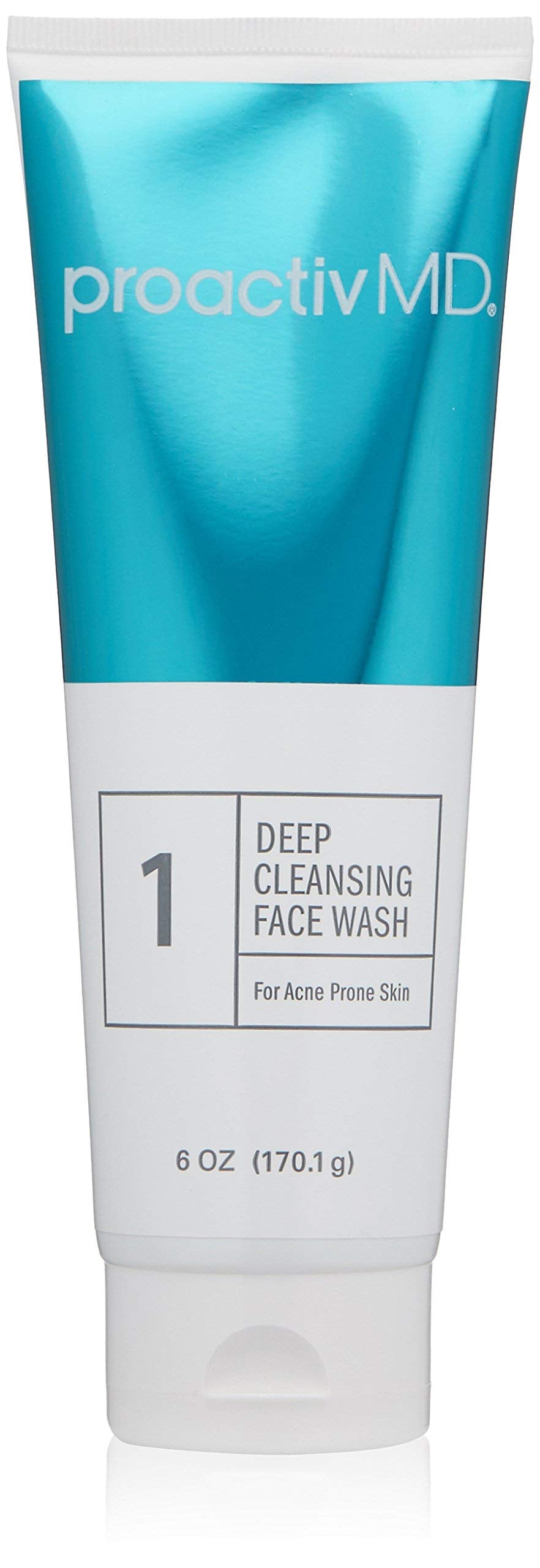 Proactiv MD Exfoliating Face Wash bottle close-up for gentle cleansing on sensitive skin.