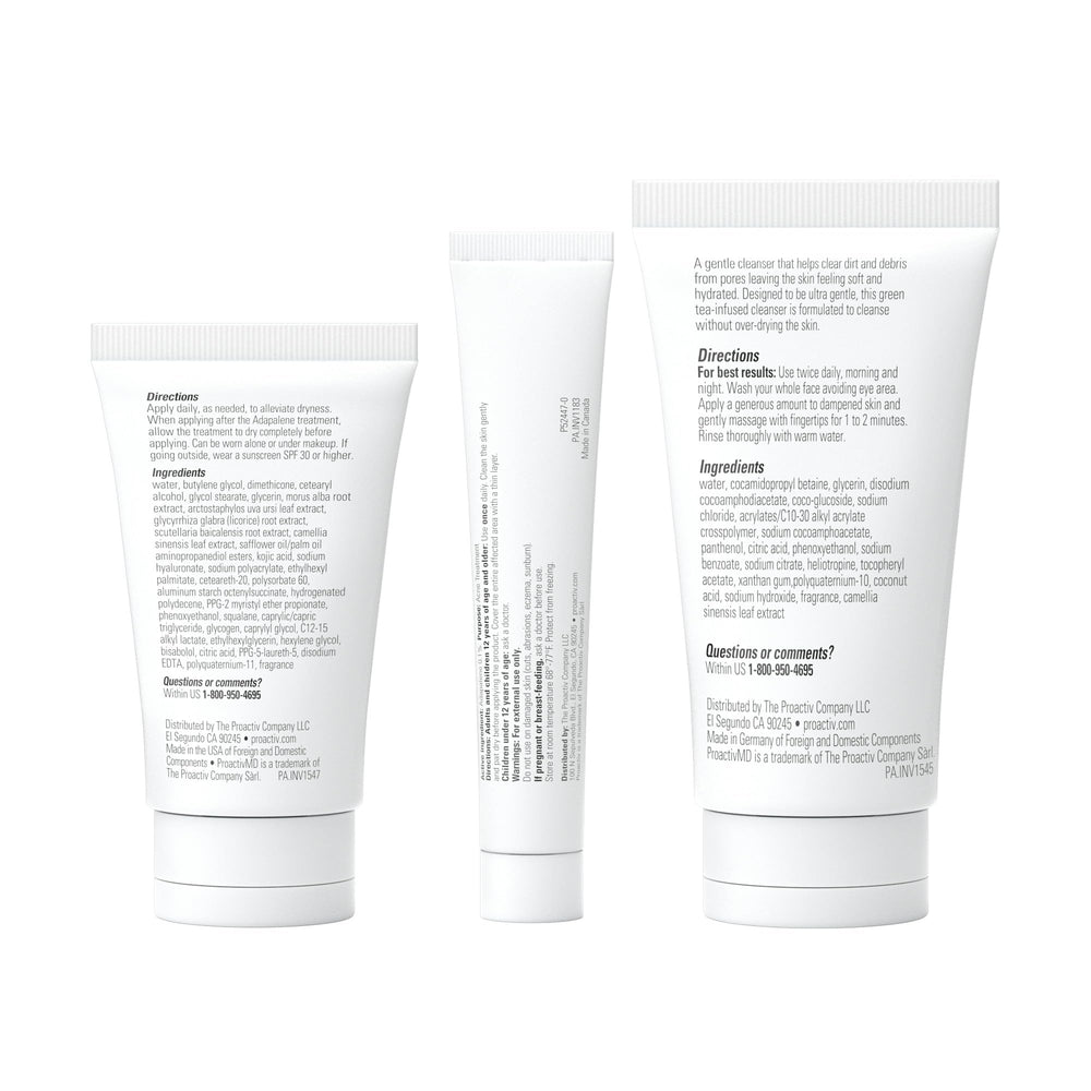 Proactiv MD skincare set shown for morning and night routines.