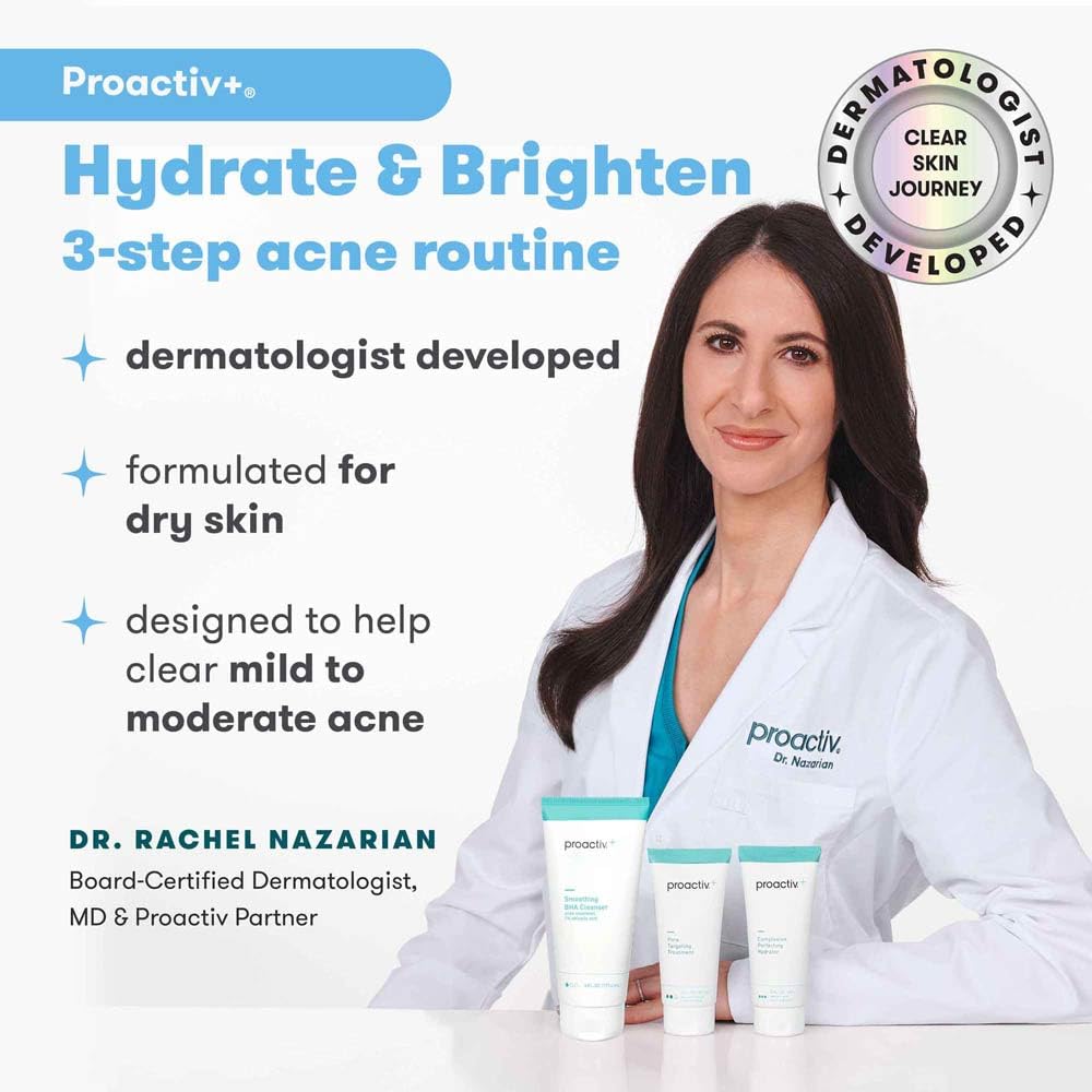 Proactiv+ benzoyl peroxide pore treatment targets acne-prone areas for calmer pores.