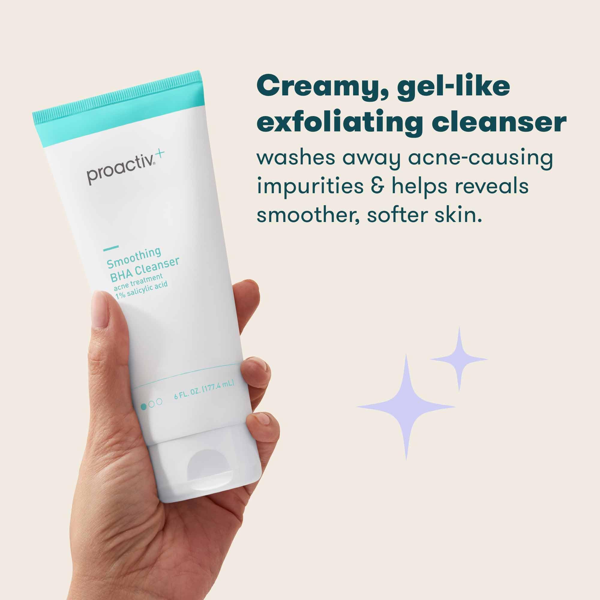 Biodegradable exfoliating beads in Proactiv+ cleanser.