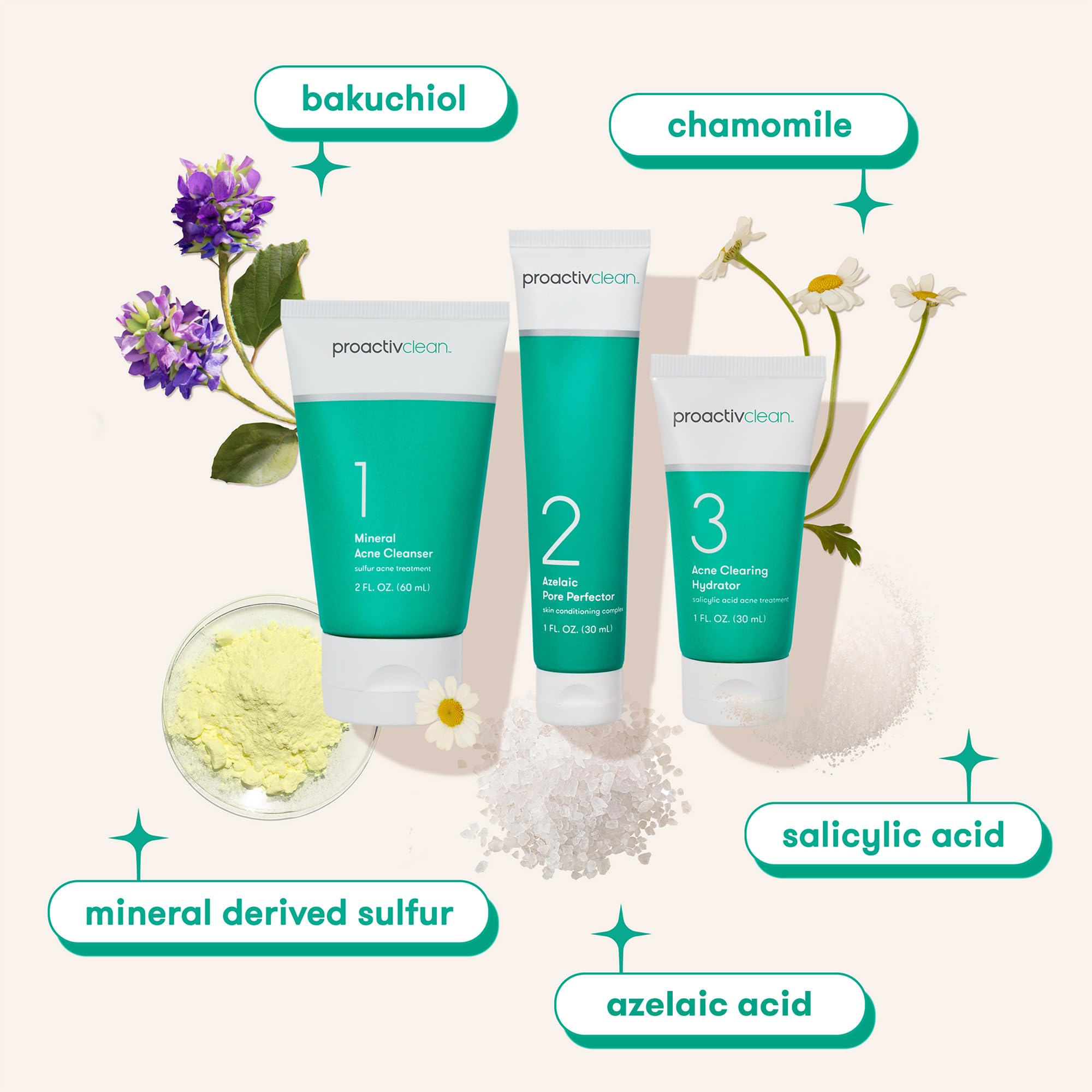 Proactiv Routine Use steps laid out for easy morning and evening application.