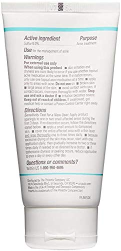 Close-up of Proactiv sulfur mask texture showing creamy detoxifying formula