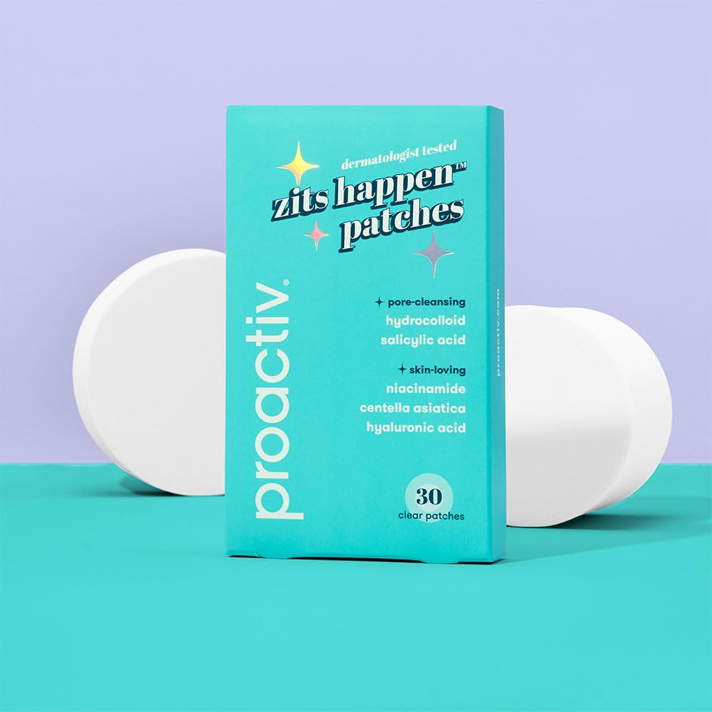 Aplicación diaria de Proactiv Zits Happen cuida la piel durante el día.