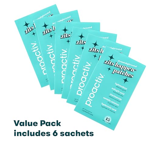 Proactiv Zits Happen patch on the face helps conceal a zit while protecting the area.