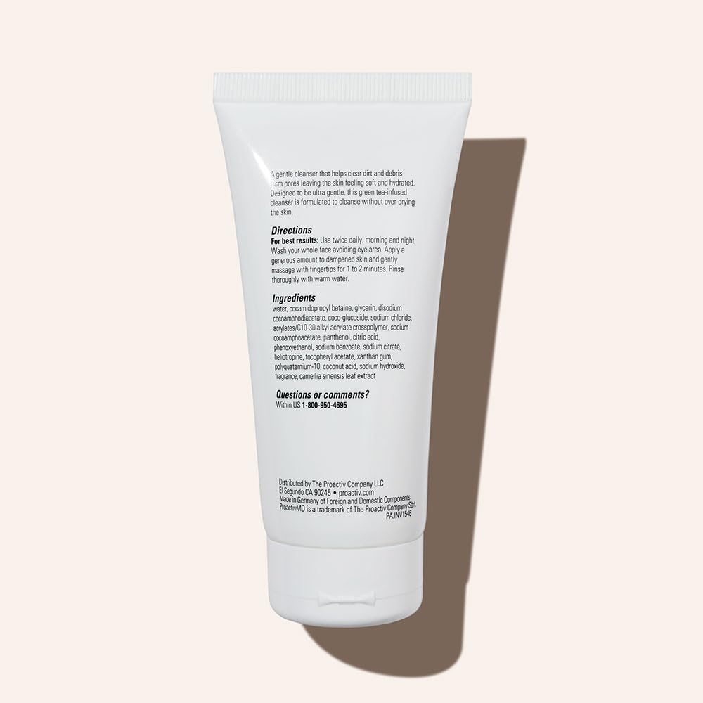 ProactivMD Ultra-Gentle Cleanser foaming texture; gentle daily wash for all skin types