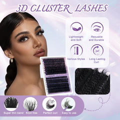 Proamate cluster lashes 10–18mm length range for natural-to-dramatic gradient looks.