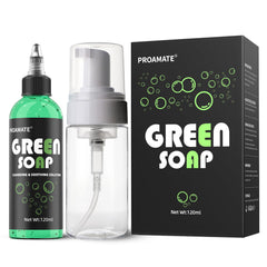 Proamate Jabón Verde para Tatuajes, botella con espuma para limpieza suave