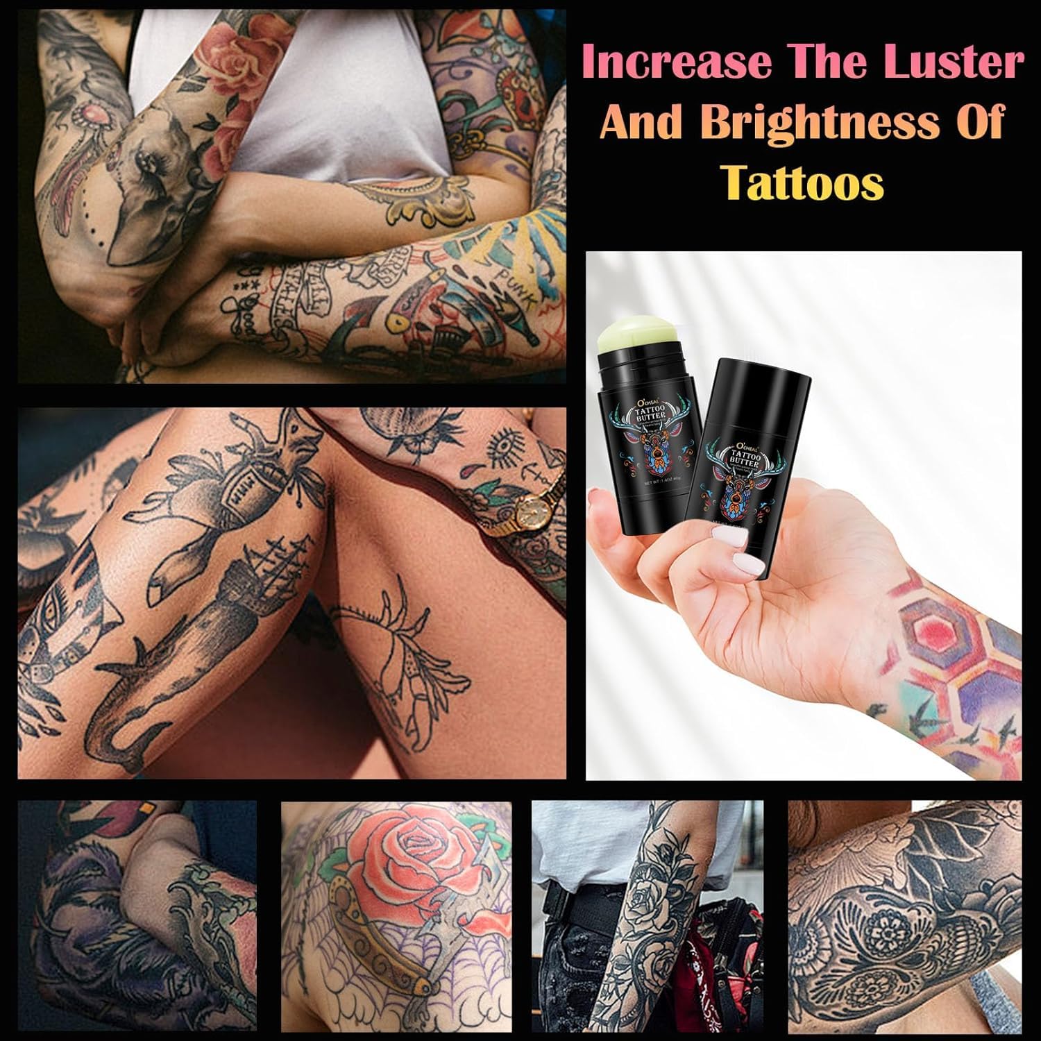 Travel-friendly packaging of Proamate tattoo balm fits easily in a bag