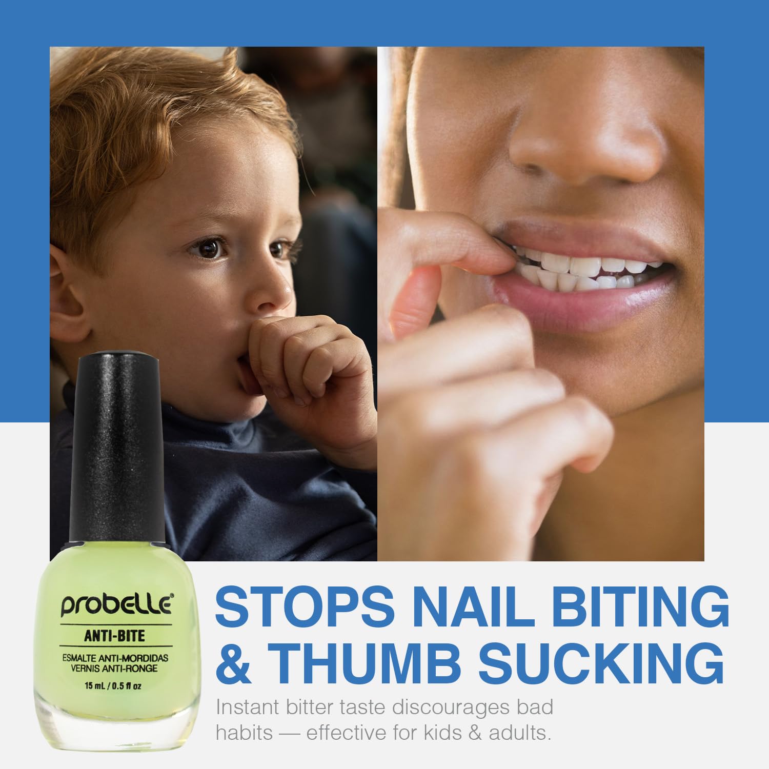Probelle Anti-Bite, sabor amargo extremo para desalentar llevarse las uñas a la boca.