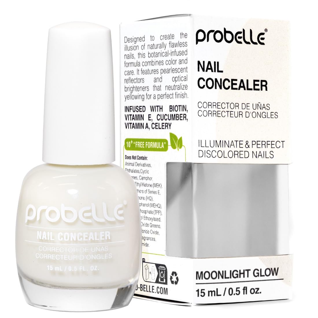 Probelle Concealer de uñas iluminador en envase para acabado luminoso