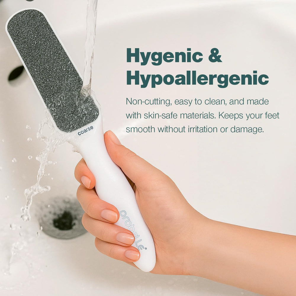 Probelle foot file easy clean hypoallergenic materials for hygienic use.