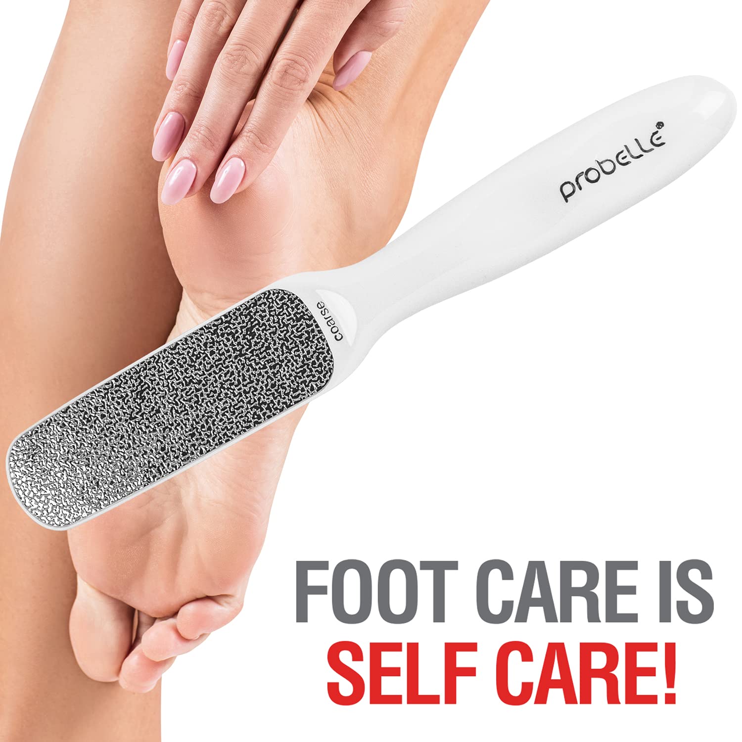 Probelle nickel-based surface minimizes skin irritation during filing.