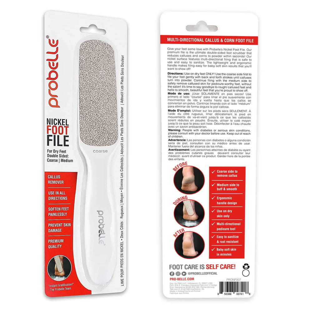 Probelle foot file supports at-home pedicures with gentle, controlled filing.