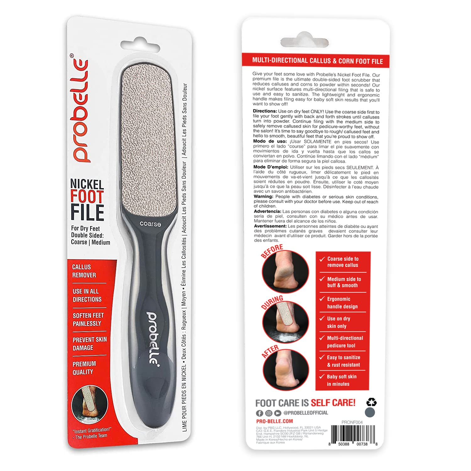 Probelle foot file packaging and storage for easy organization