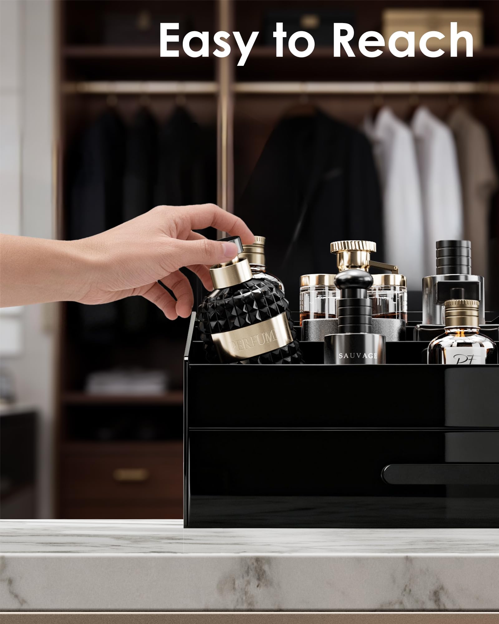 ProCase modern black acrylic design elevates any dresser or vanity