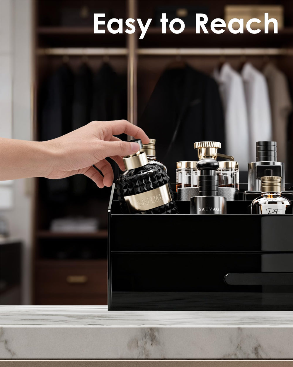 ProCase modern black acrylic design elevates any dresser or vanity