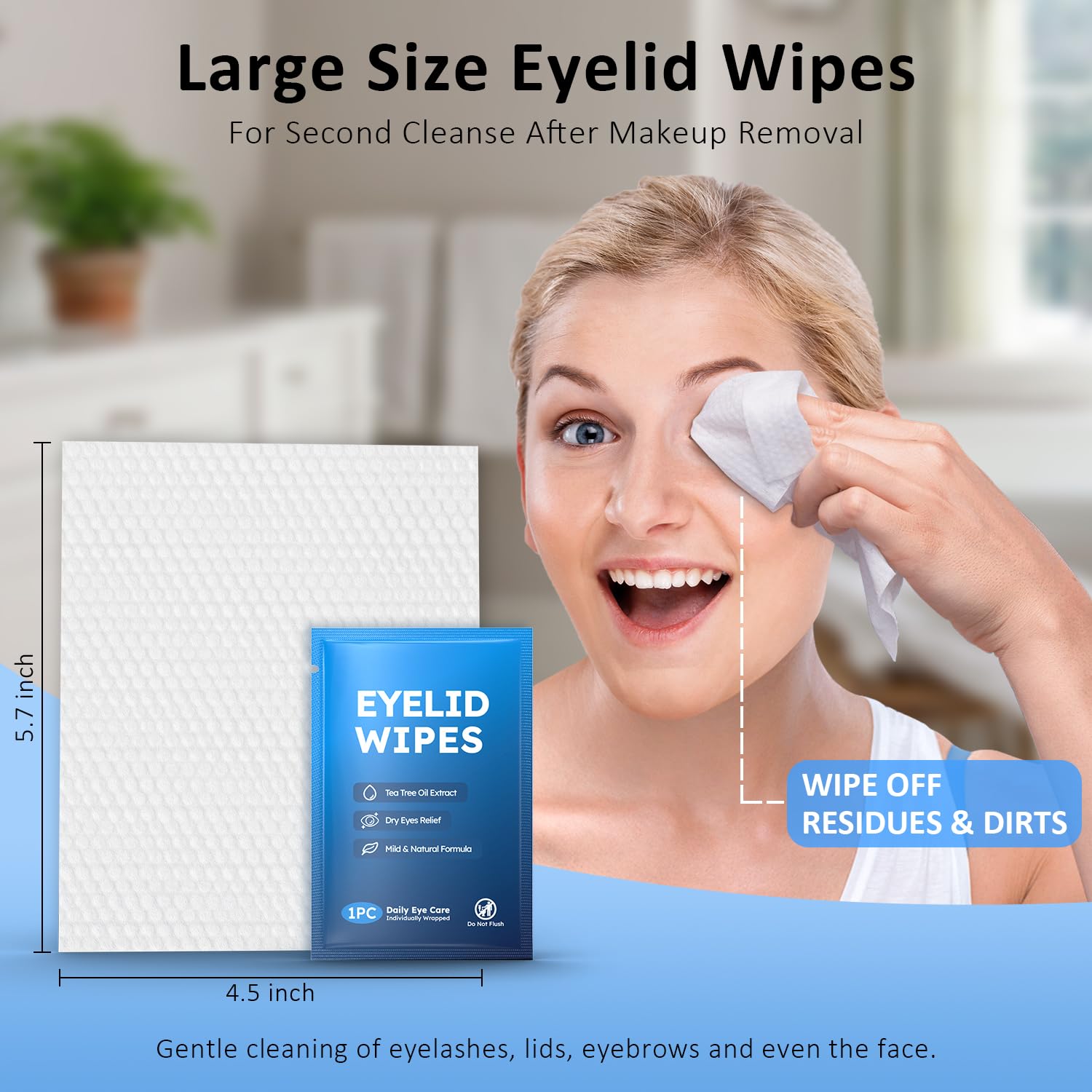 ProCIV extra-large eyelid wipes designed for comfortable cleansing