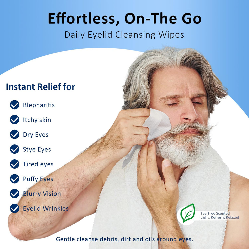 ProCIV eyelid wipe sachet for single-use, travel-friendly and mess-free