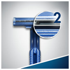 BLUE II Disposable Razors 20-pack front view for easy everyday grooming.