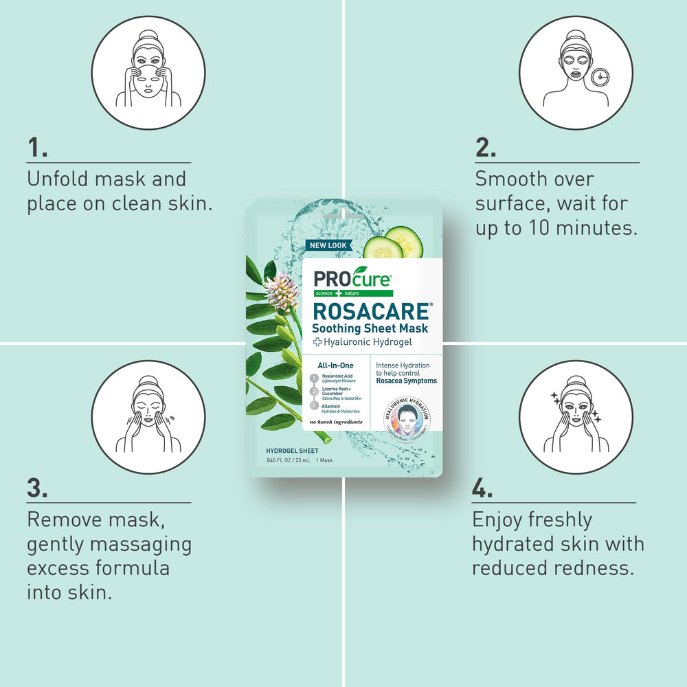 PROcure Rosacare ácido hialurónico para humectación instantánea.
