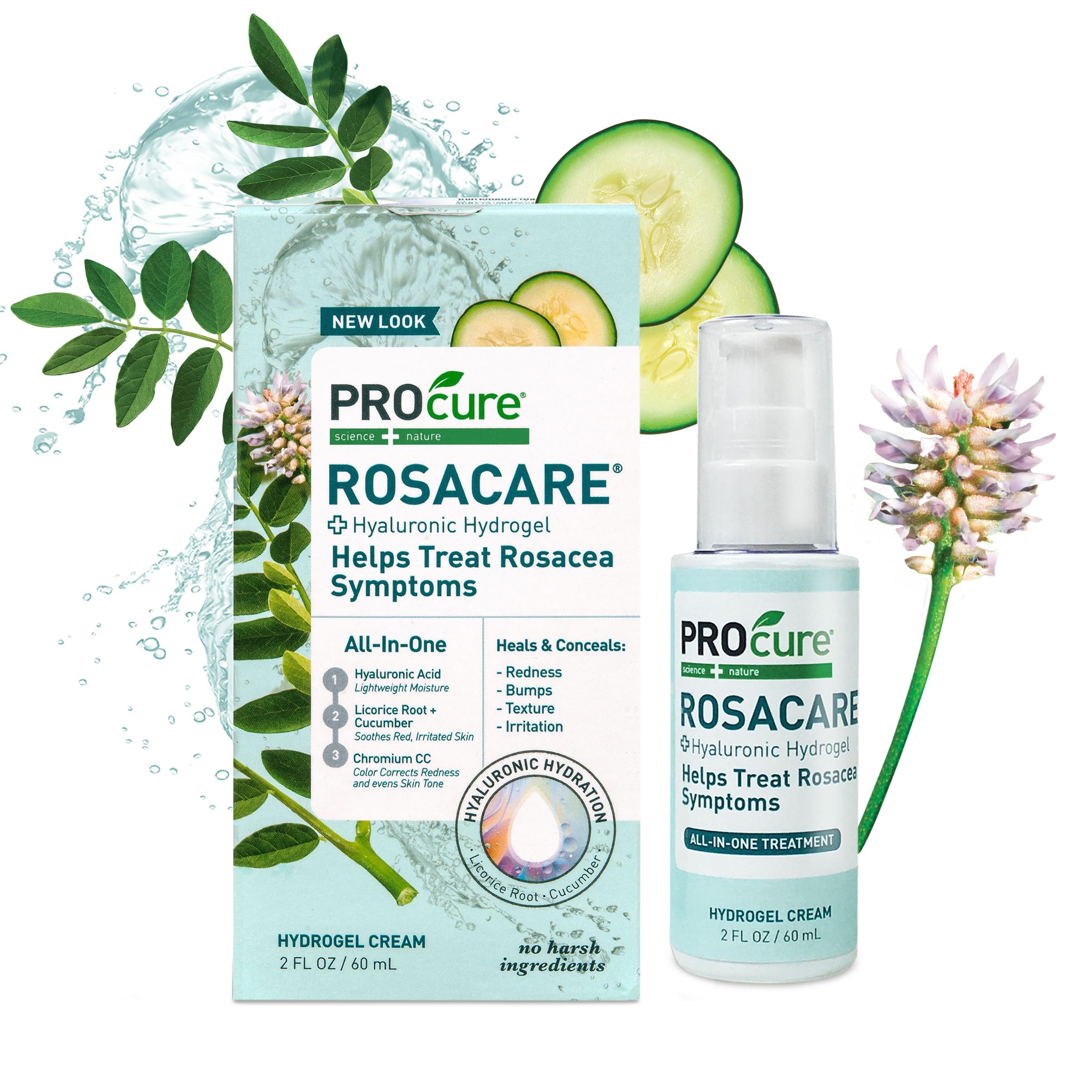 PROcure Rosacare hidrogel: botella y aplicación suave para alivio diario de la piel sensible