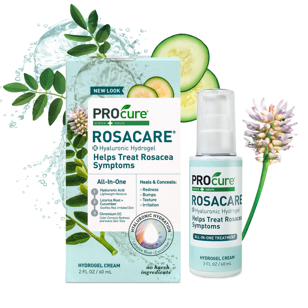 PROcure Rosacare hidrogel: botella y aplicación suave para alivio diario de la piel sensible