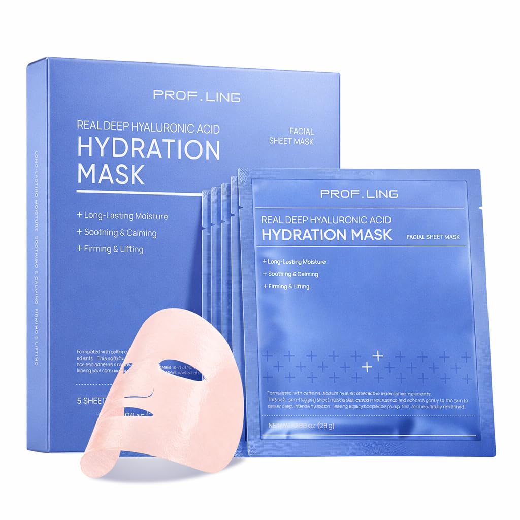 PROF.LING mascarilla hialurónica de 8 zonas: hidratación profunda para el rostro.