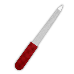 Professional Sapphire Nail File with ruby red finish for precise filing on natural nails.