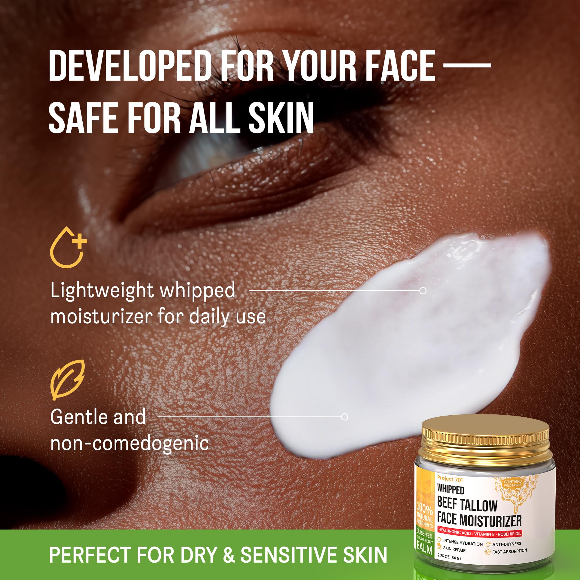 PROJECT 701 tallow con aceite de rosa mosqueta para rostro