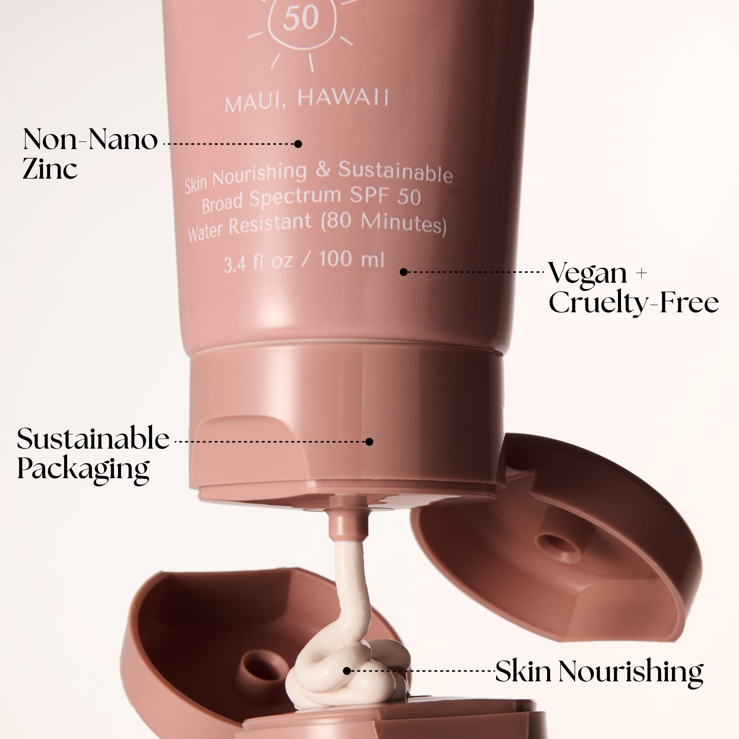 Project Reef SPF 50 mineral sunscreen lotion in squeeze-tube ready for travel.