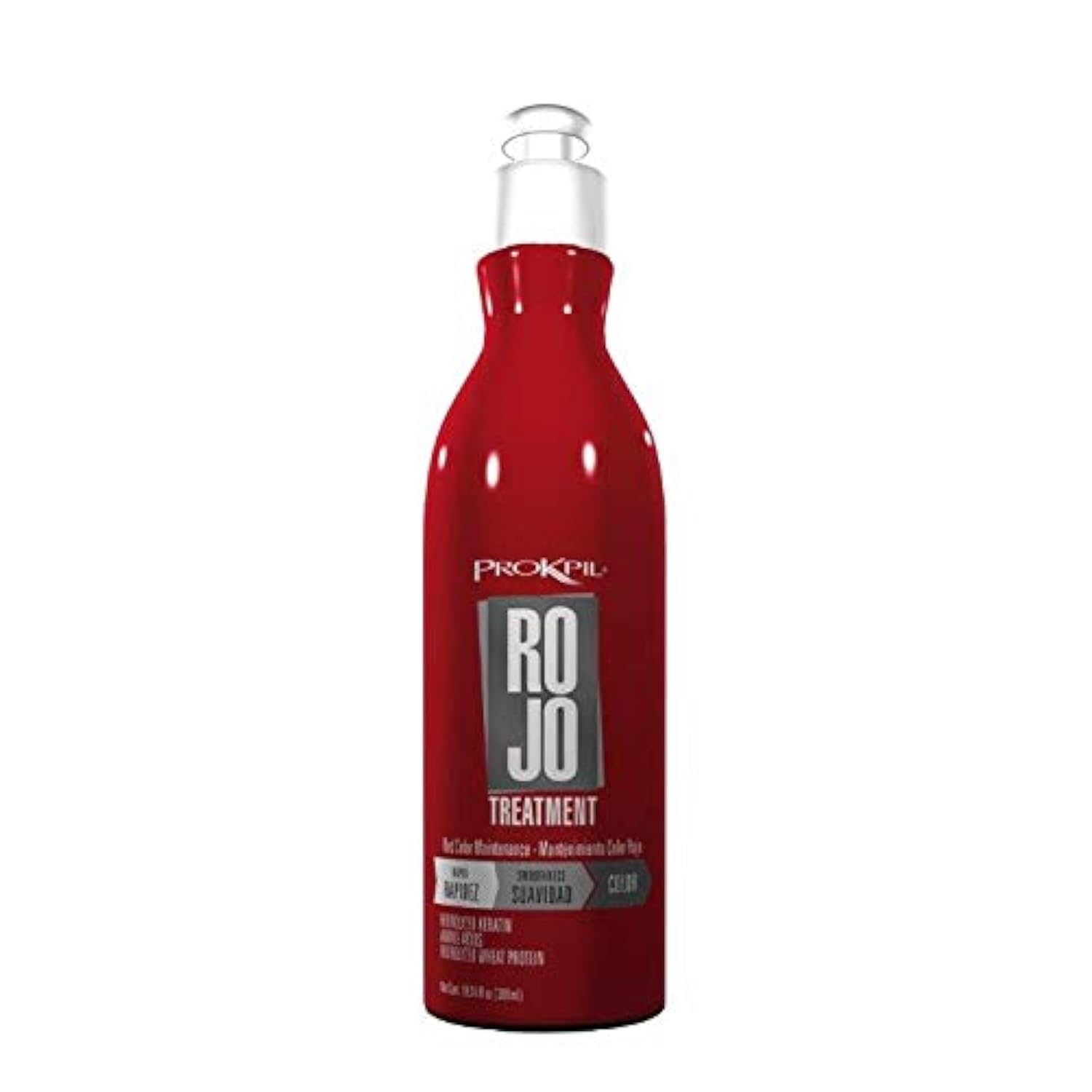 Prokpil Red Maintenance bottle pour protects color and enhances conditioning.