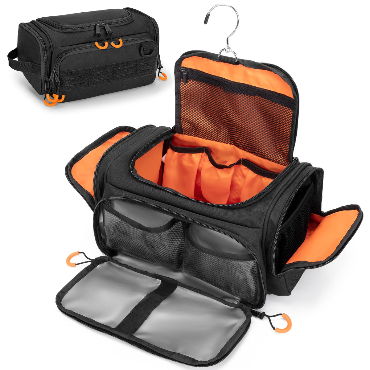 Prokva Tactical Toiletry Bag main compartment offers spacious storage for travel toiletries