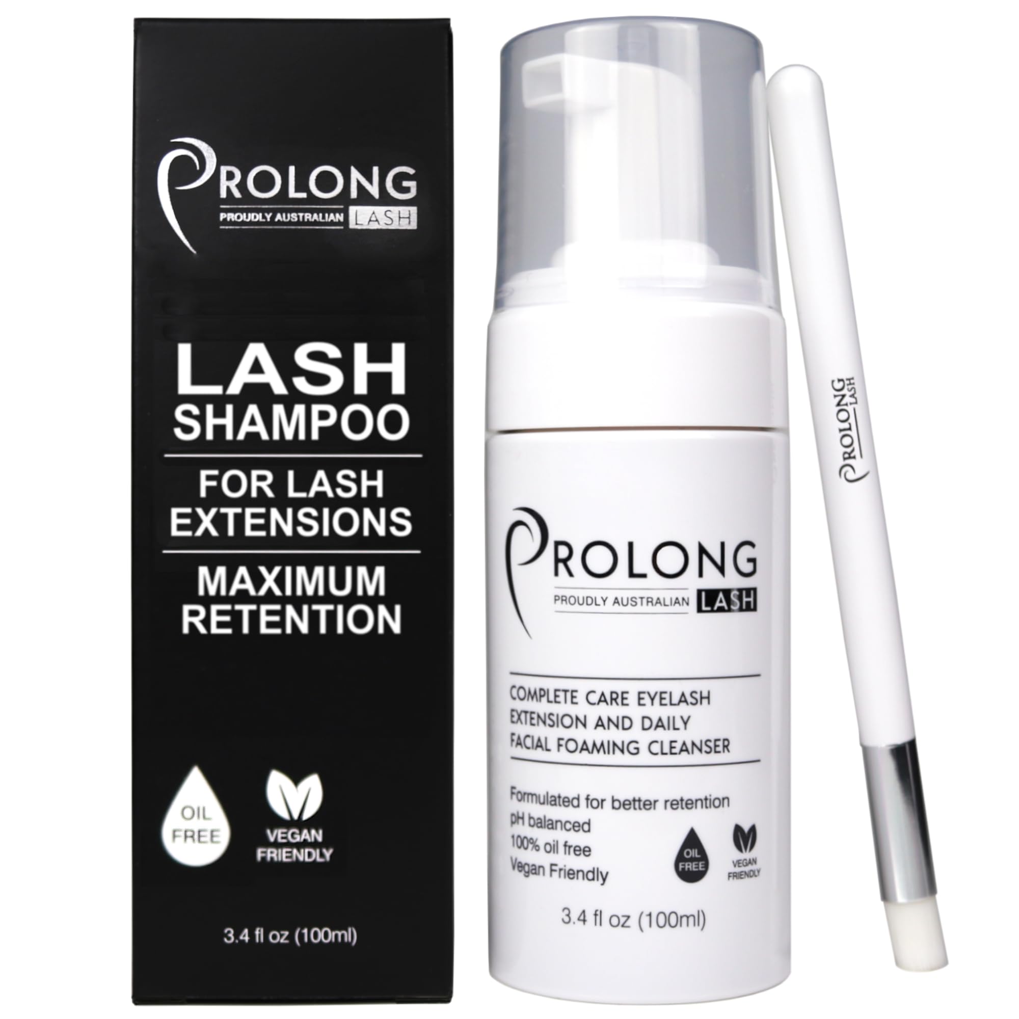 PROLONG LASH eyelash extension shampoo bottle 100ml cleans lashes safely before and after extensions
