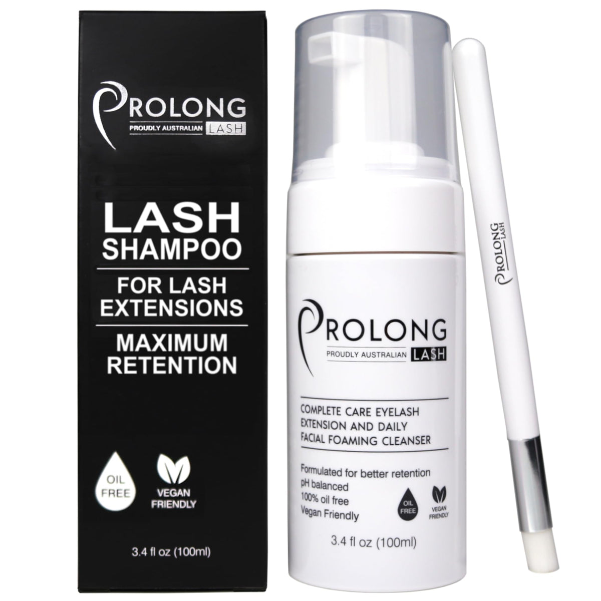 PROLONG LASH eyelash extension shampoo bottle 100ml cleans lashes safely before and after extensions