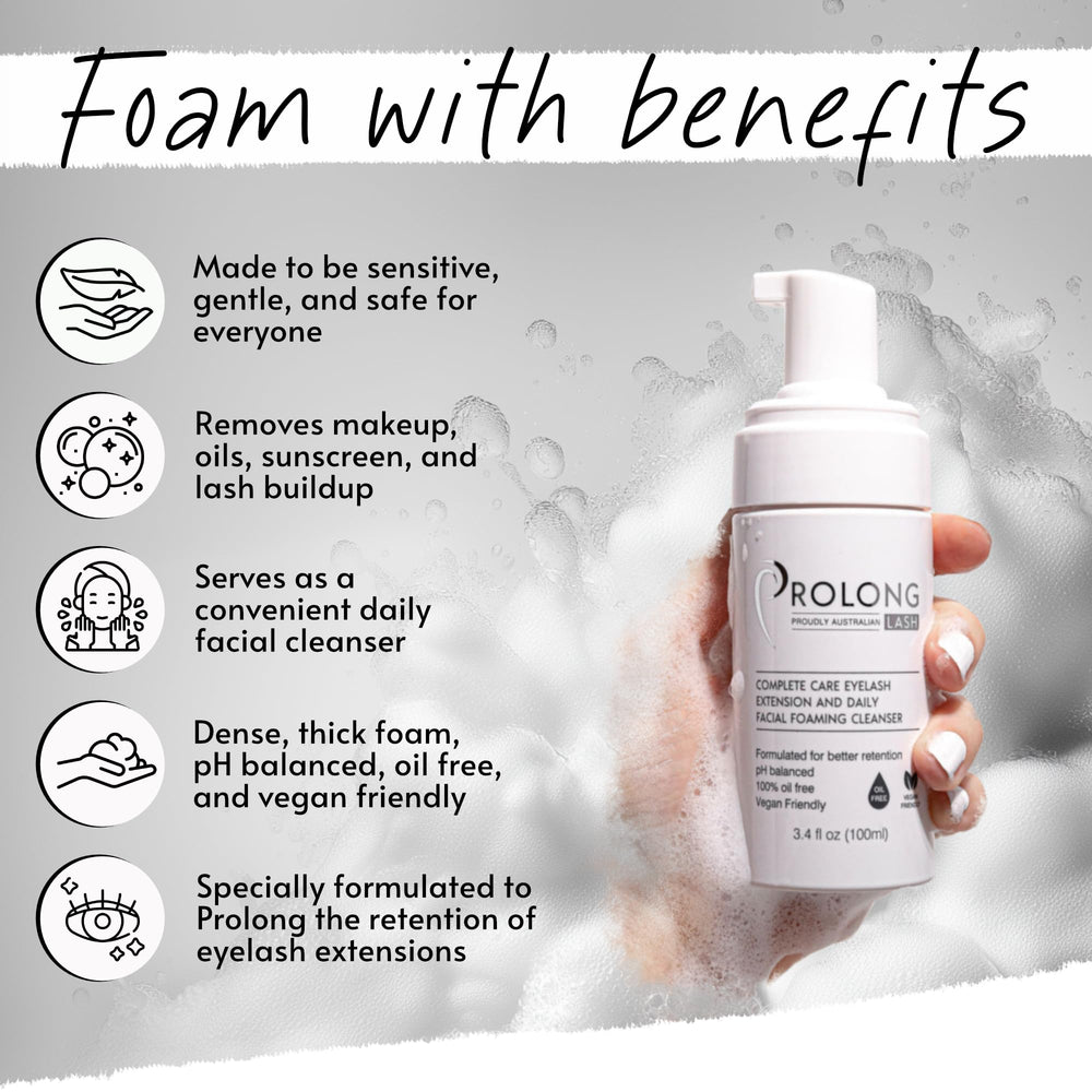 PROLONG LASH foaming cleanser for lash extensions and natural lashes